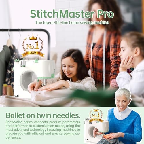 StitchMaster Pro:Ballet on twin needles.Sewing machine,sewing machine for beginners,Double needle and double thread,16 kinds of stitches.Sewing machine for Household,sewing machine for adults.(Full)