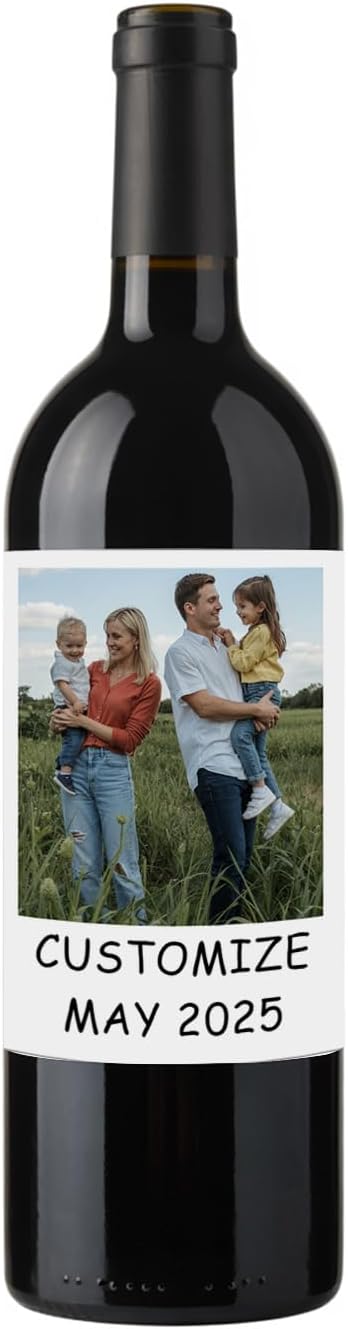 Custom Wine Bottle Labels 4~100pcs, Customisation Champagne Label, Personalized Wine Stickers for Wedding Birthday Party Graduation Bridesmaid Wine Labels, Customizable Save The Date Decor Sticker
