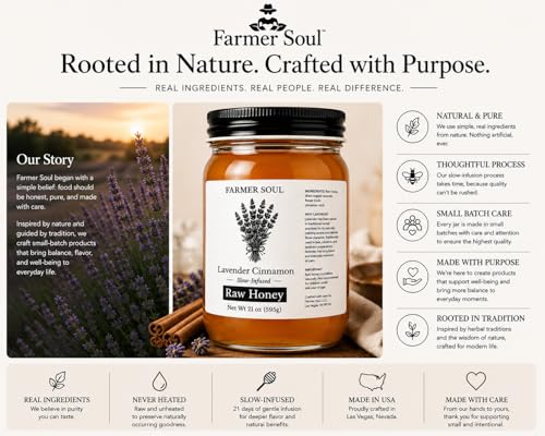Miel cruda infusionada con lavanda Farmer Soul 21 oz miniatura 7
