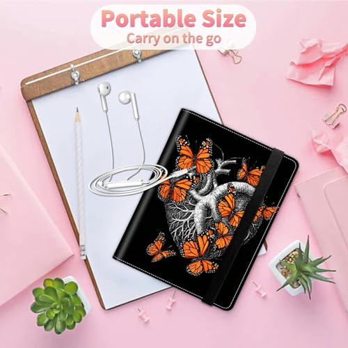 Image of Photo Album 4x6 120 Pockets Photos with Strong Elastic Band, Small Mini Albums Sheet Protector Folder for Photos, Album for Family Wedding Women Men Baby Vacation Gift, Orange Butterfly Heart
