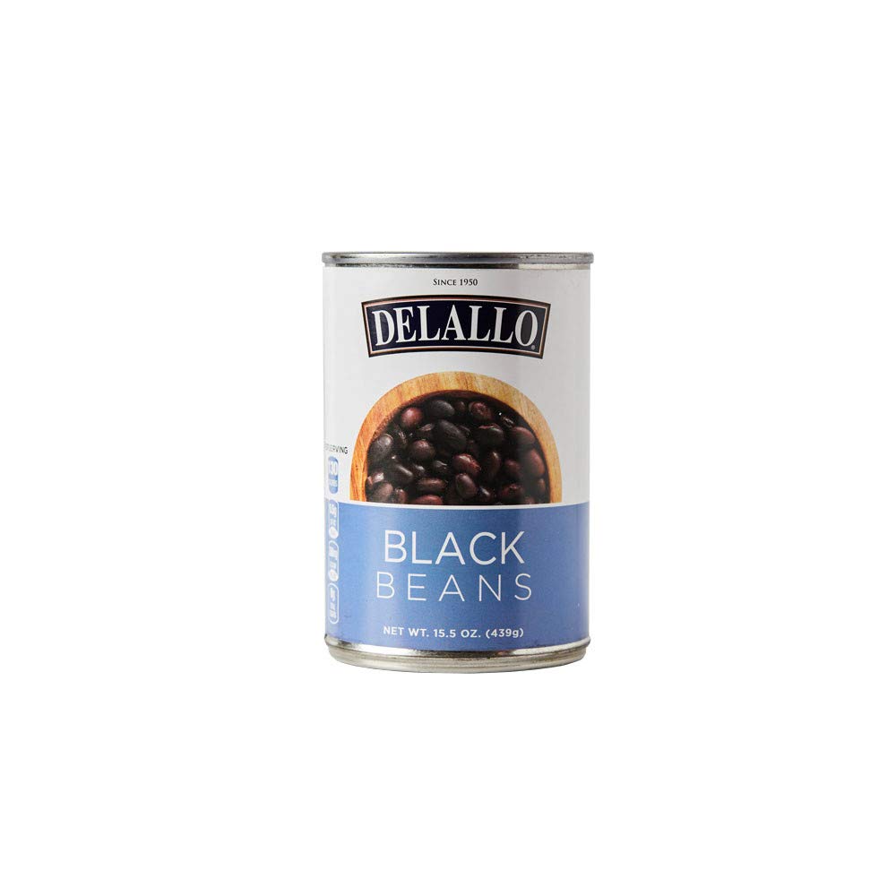 DeLallo Black Beans 15.5-Ounces (Pack of 12)