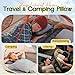 1 MIDDLE ONE Travel Pillow for Sleeping Camping, Memory Foam Small Pillow with Breathable Cover for Backpacking, Airplane, Car (15.5 X 12 Inch)