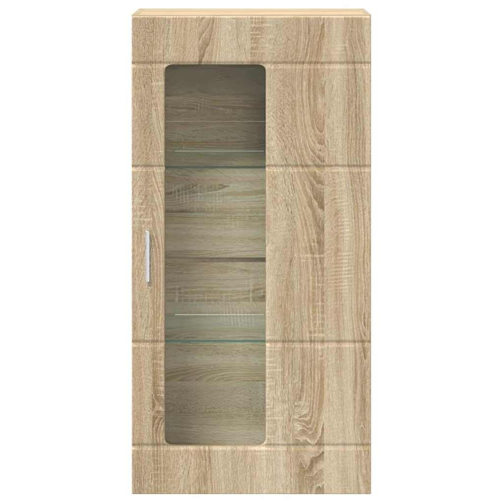 Armadio in legno di quercia Sonoma, con 1 anta e 2 ripiani, moderno spazio per soggiorno, ufficio, sala familiare, robusto spazio interno, finitura opaca
