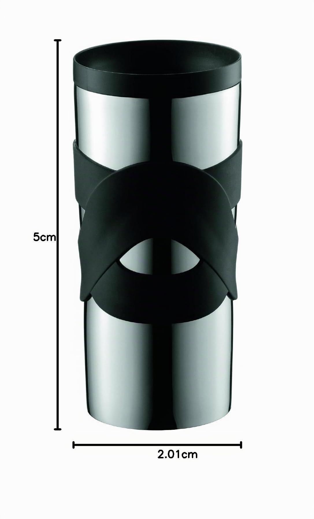 Bodum 11043-01 - Taza de Viaje térmica, 0,35 l, Acero Inoxidable, Color Negro