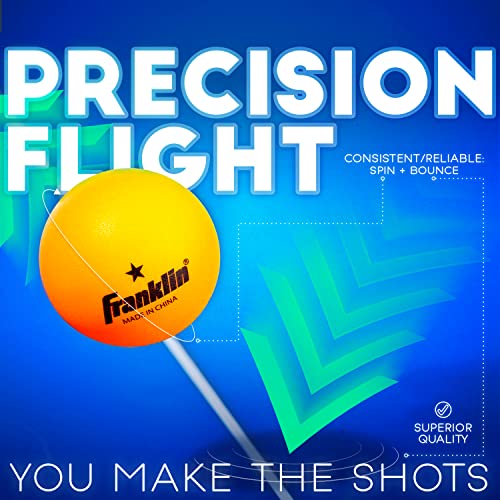 Image of Franklin Sports Ping Pong Balls - Official Size + Weight Orange 40mm Table Tennis Balls - One Star Professional Quality - Durable High Performance - Orange - 6 Pack