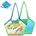 Bolsa Playa Juguetes Malla, 2 Piezas Bolsa Plegable Malla de Playa Bolsa de Almacenamiento de Juguetes de Arena para Niños, para al Aire Libre Natación Piscina Viajes Toallas Juguetes