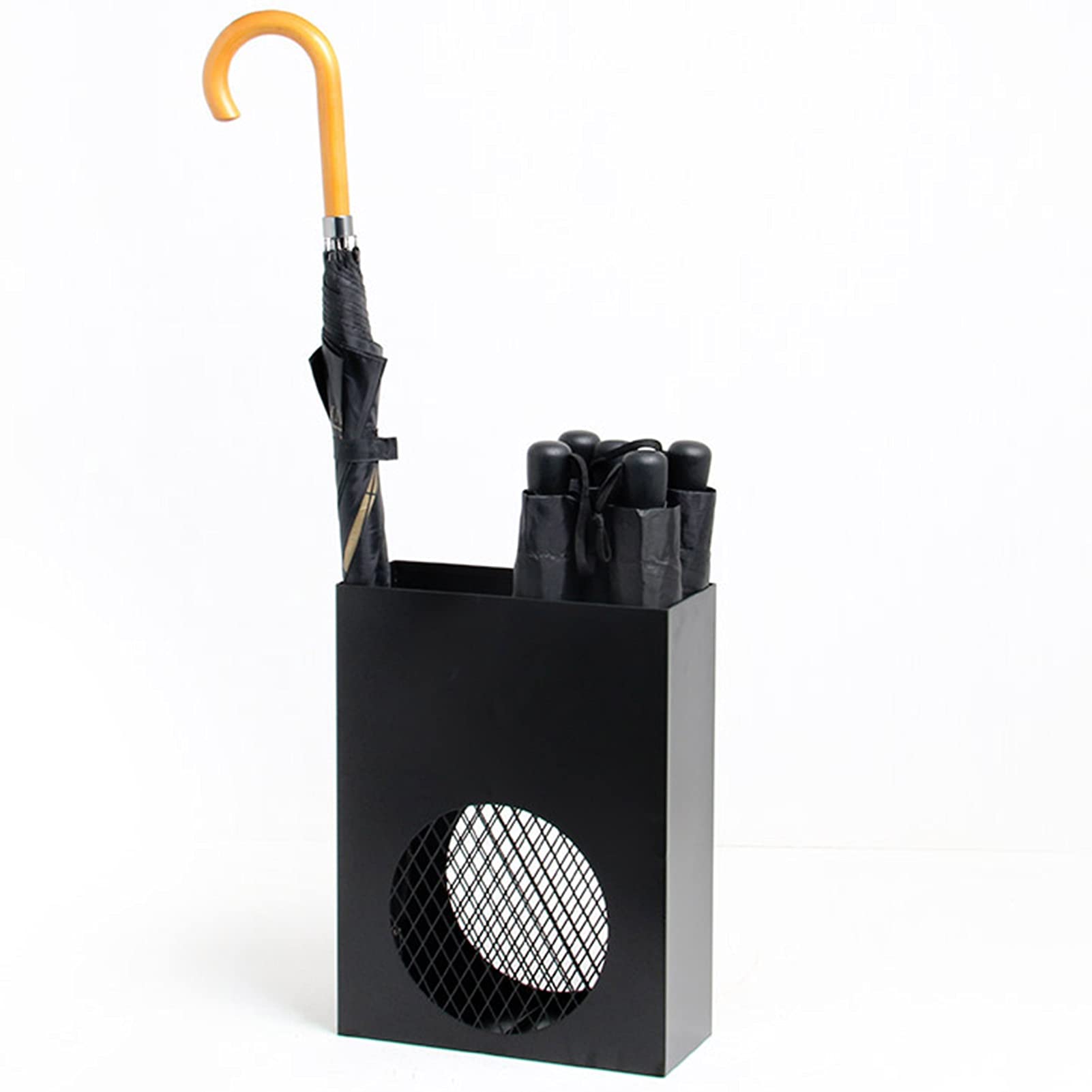 DFGHNBVC Stylish Rectangular Metal Umbrella Stand - Modern Minimalist Design, Rust-Proof With Drip Tray, Versatile Nizer For Umbrellas, Canes, And Swords - Elegant Home Decor Solution