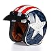 Sportinents Casques Ouverts Vintage Scooter Chanceux rétro Halley Half Moto Captain America L