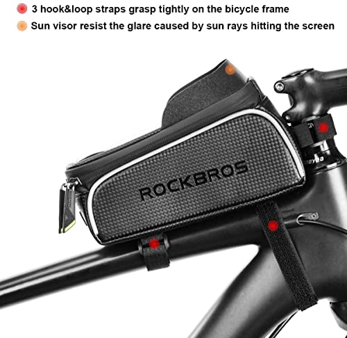 ROCKBROS Fahrrad Rahmentasche Wasserabweisend Lenkertasche, Oberrohrtasche Touchscreen für...
