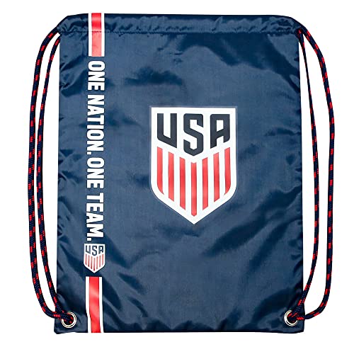 Icon Sports Officially Licensed U.S. Soccer Drawstring Cinch Bag, Navy