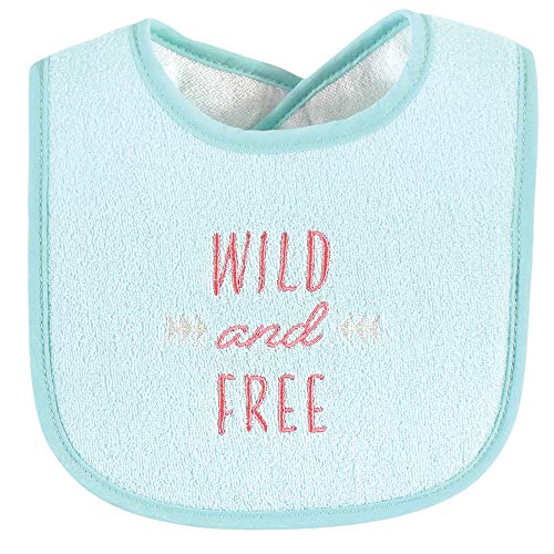 Image of Hudson Baby Unisex Baby Cotton Terry Drooler Bibs with Fiber Filling, Girl Woodland, One Size