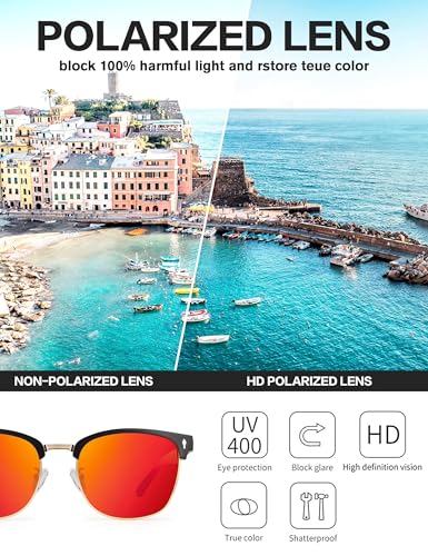 Image of BIRCEN Mens Polarized Sunglasses for Driving: Al-Mg Metal UV Protection Sun Glasses Square Shades for Fishing Travel 2026