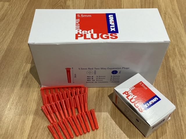 Red Unifix Expansion Plugs (1000 plugs in total)