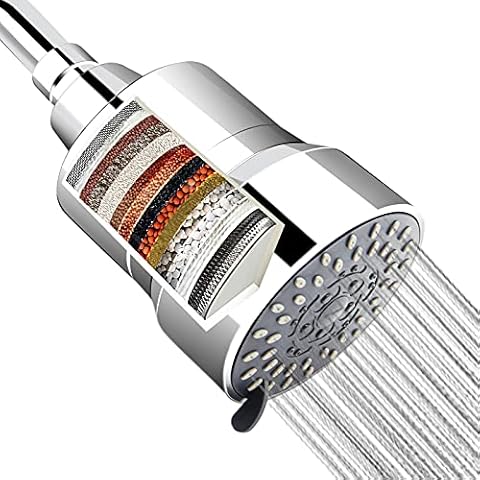 Hard Water Filter Shower Head,3 Modes High Pressure Purifier Bathroom Filtration System for Remove Chlorine and Harmful Substances,Chrome Watforsh 18-Stage Filtered Shower Head Cover