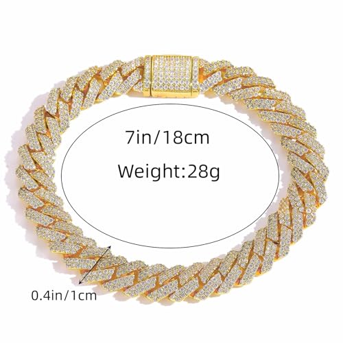 10mm wide Hip Hop men's bracelet, 18k gold bracelet, fashion mesh bracelet, birthday/Christmas gift2