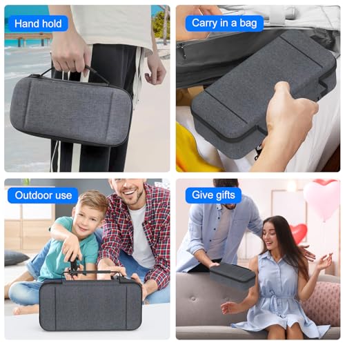 Image of QuoLumPIA Large Capacity Carrying Case for Nintendo Switch 2(2025|7.9inch)&Accessories,with 12 Game Card Slots /Hard /Snowflake Fabric Storage Bag /Flocked Lining /Waterproof /Dustproof /Anti-scratch,Gray