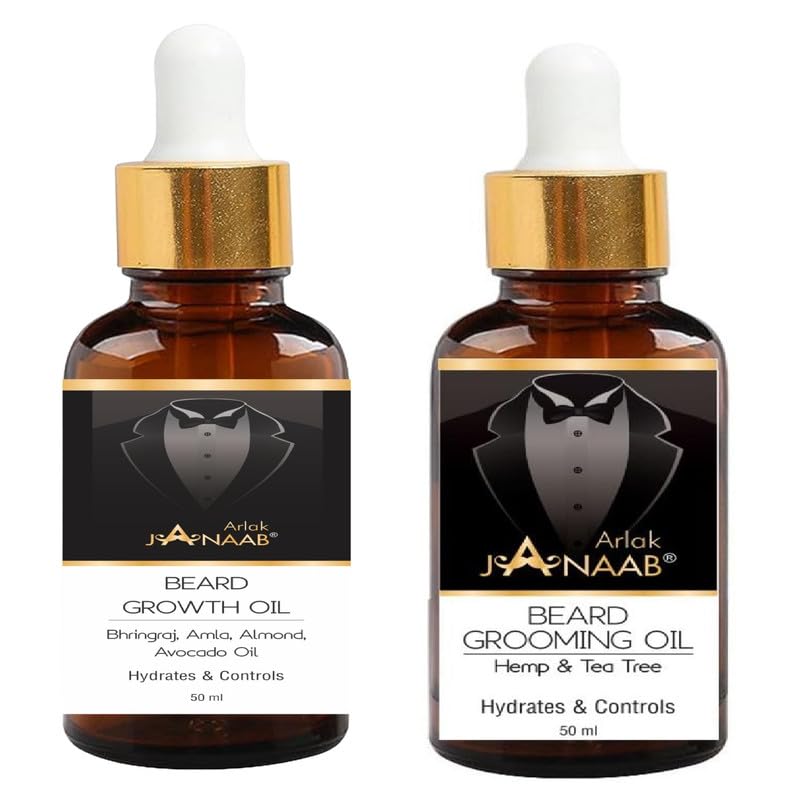 Janaab Beard Growth and Grooming oil | Natural oil for Thicker & Longer Beard | Beard Oil for uneven, patchy & Fast Beard Growth and Grooming Combo pack (B0CTXCK4QP) Amazon Price History, Amazon Price Tracker