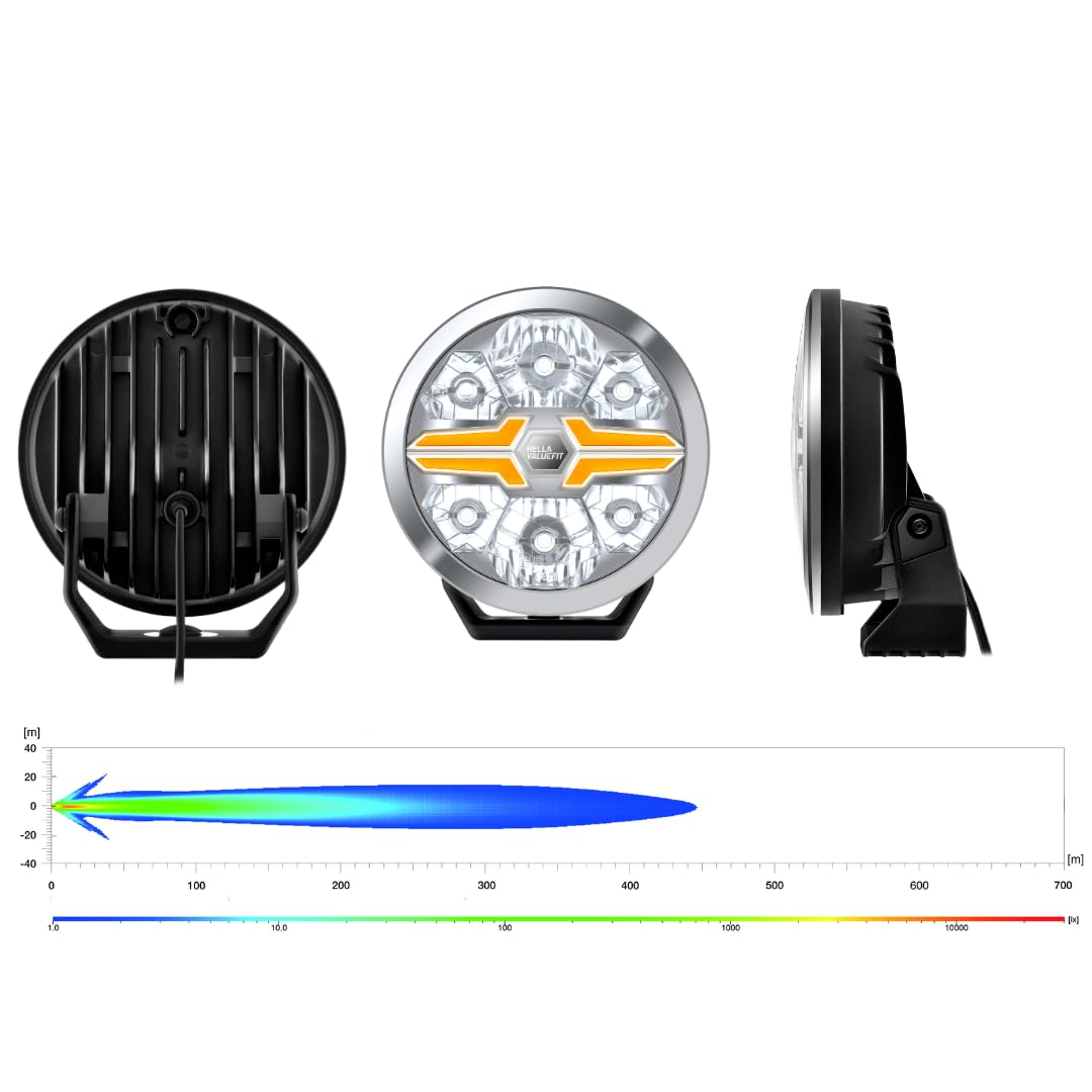 Hella LED-Faro de Carretera - Blade Chrom 7" - 12/24V - Redondo