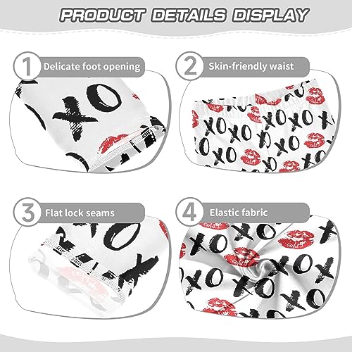 Girl's Leggings XOXO Red Lips Kisses Kids Yoga Pants Leggings Dance Active Ballet Tights for Child Teens 4T3