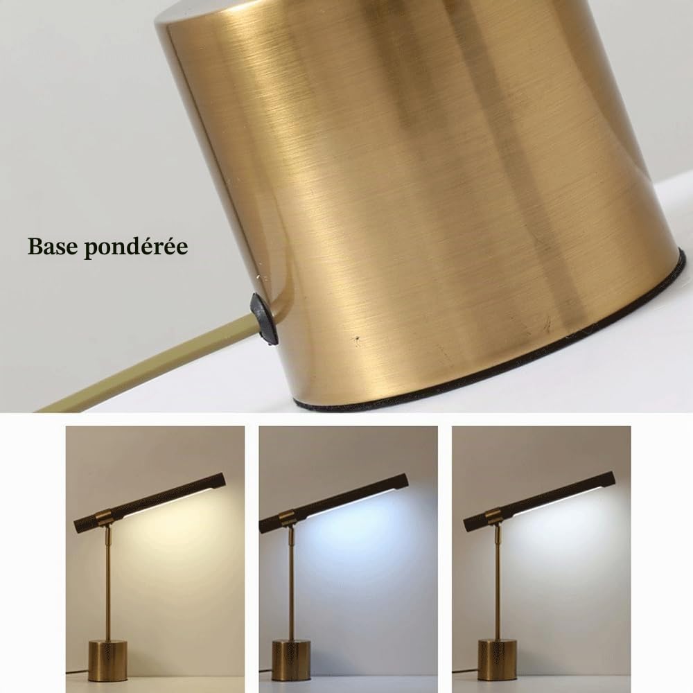MEGHALI Lampe de Bureau LED en Grain de Bois, Design Moderne et Simple, éclairage d'intérieur, luminaire décoratif de Plafond, idéal pour Un Salon, Une Chambre à Coucher ou Un Bureau