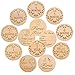 KINBOM 13 Pezzi 10cm Carte Pietra Miliare Baby, Carte Milestone Neonato in Legno Rotondi Scolpiti Su Entrambi i Lati Accessori per Foto per Bambini Set Regalo per Neonati Bambini 0-12 Mesi