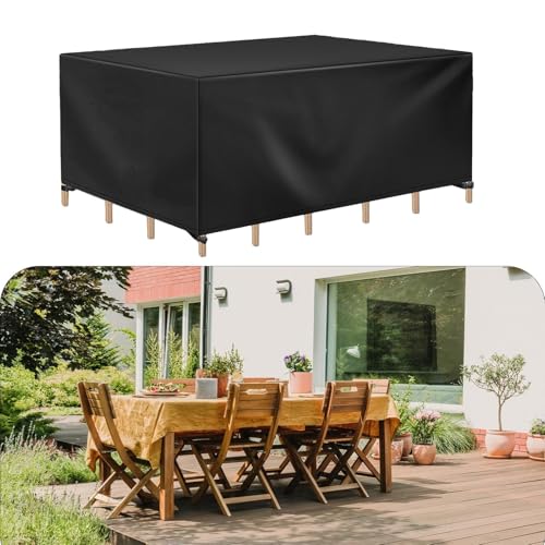 Housse de jardin imperméable rectangulaire pour table de terrasse 600D