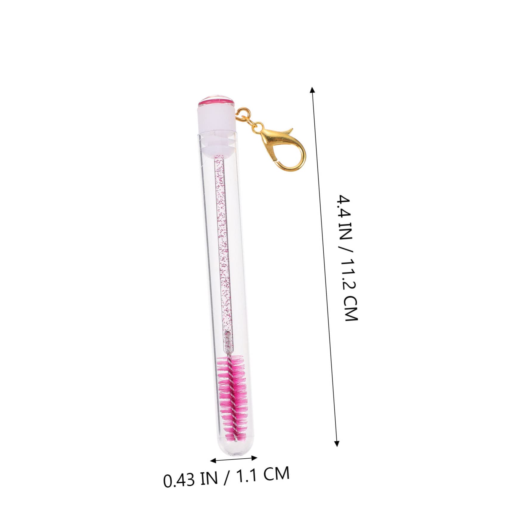 SAFIGLE Eyelash Brush Tube Keychain 4pcs Mascara Wands for Eyebrow Brush Beauty Makeup Tool for Travel