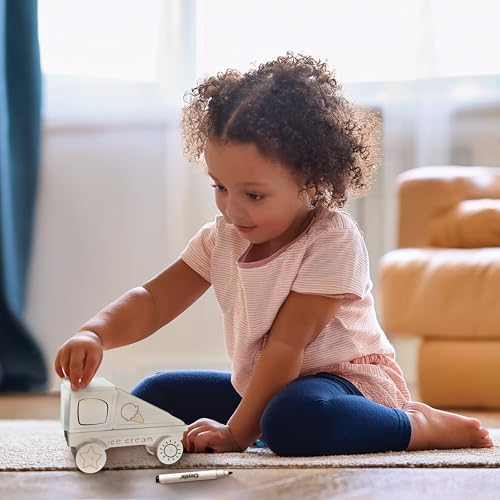 Image of Crayola PIP-Mobile Rolling Chassis for Magnetic Building Tiles - Add Wheels to Crayola PIP-Tile Sets - STEM Learning Toy for Kids Ages 3+ - Creative, Reusable, Educational Travel Toy (Doodle)