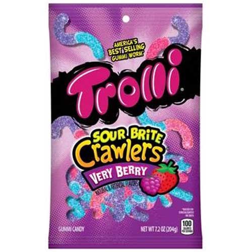 Trolli Sour Brite Crawlers Very Berry Gummi Candy, 7.2 Ounce -- 8 per case.