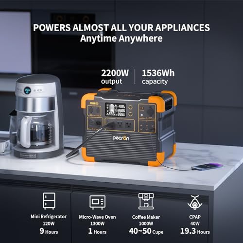 pecron E1500LFP Power Station with Trolley,1536Wh/2200W Portable Power Station LiFePO4 Battery Backup for Home Use, Camping, RV - Image 3