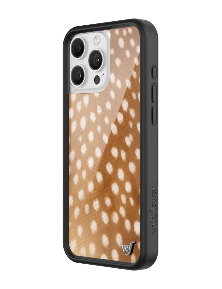 Image of Wildflower Cases - Compatible with iPhone 16 Pro Max | Protective Black Bumper, 6.5ft Drop Test Certified, Women Owned Small Business | Fawn Deer