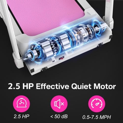 Image of Walking Pad Treadmill Foldable Portable | 2.5HP 265LBS Capacity Quiet Design | Space-Saving Adjustable Incline | Upgraded Features Home Walking Running