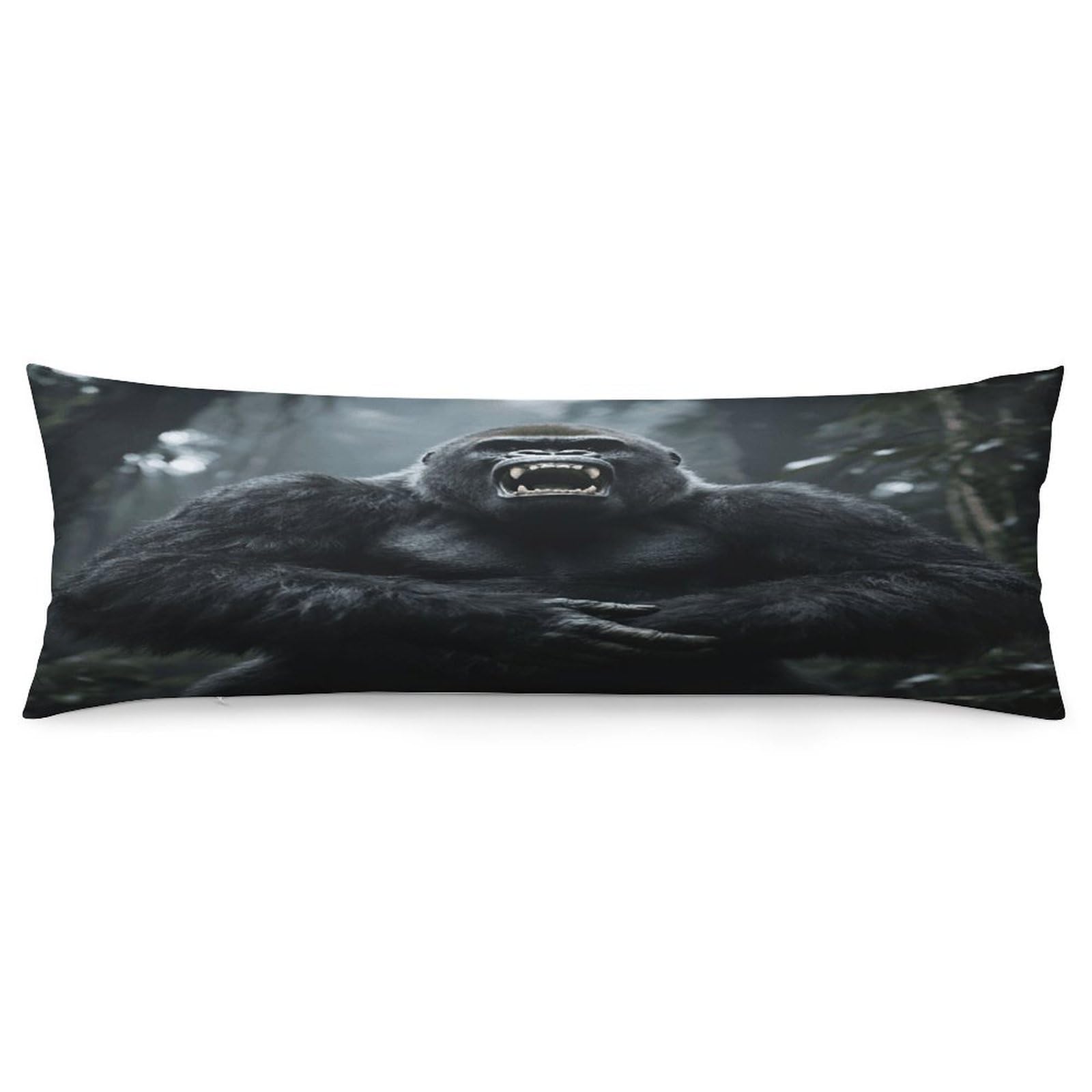 Angry Gorilla Throw Pillow Cover Soft Pillow Case Decorative Lumbar Pillow Cover Cozy Throw Pillowcase Polyester Rectangular Cushion Case Decor for Couch Sofa Bed