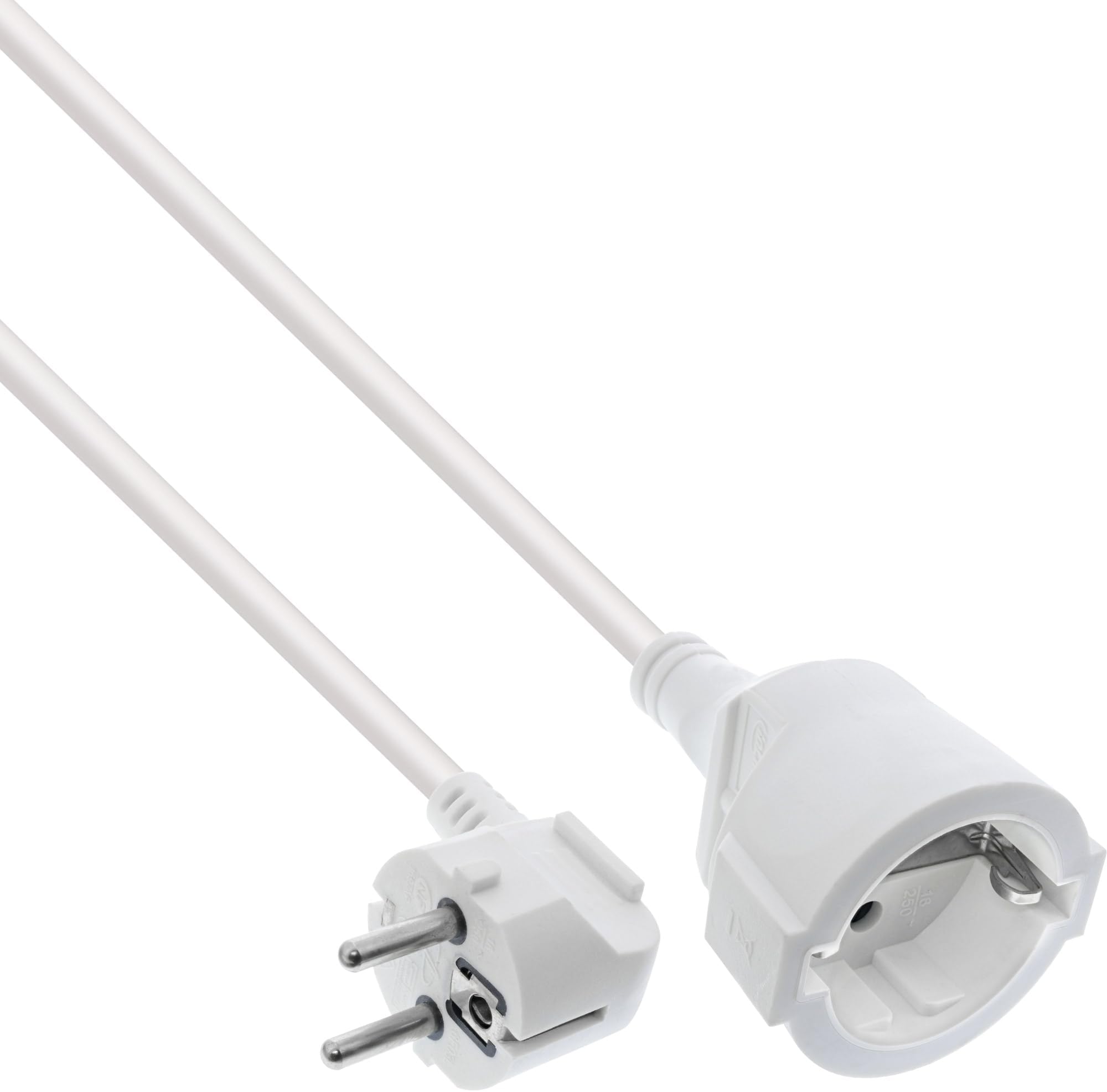 Verlängerungskabel 3m IP44 – Schuko Stecker & Kupplung, 16A/250V, 4000W, H05VV-F 3G1,5 Mm², Weiß, Mit Zugentlastung