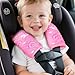 INFANZIA Car Seat Strap Covers for Infants Babies, Soft Carseat Shoulder Pads for Kids, Double-Sided Use Seatbelt Cushion Covers for Stroller, Pushchair & High Chair (Pink)