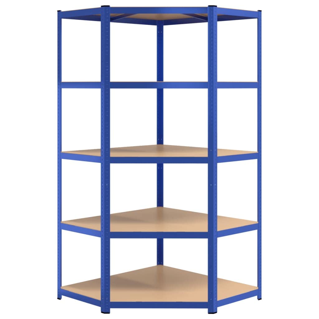 Générique Étagère d'angle à 5 Niveaux Bleu Acier et Bois d'ingénierie,Entreprise & Industrie,Stockage Industriel,Étagères industrielles,Bleu,22.73 KG,152870