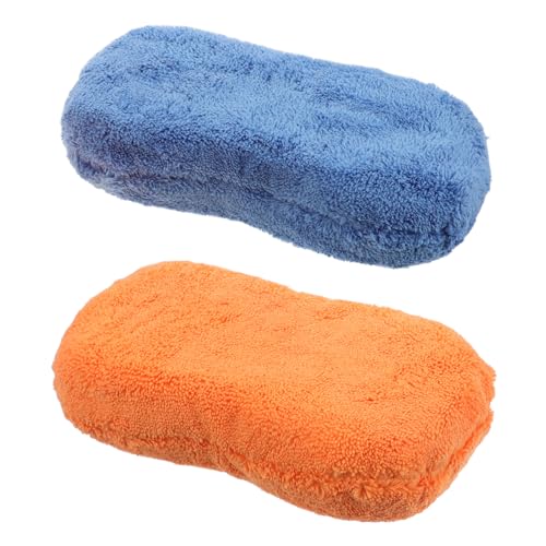 WEKADRIN 2 Pièces Éponges de Lavage Voiture Microfibre Mousse Épaisse Antirayures Nettoyage Profondeur Pneus et Jantes Protection Peinture Carrosserie Haute Absorption pour Usage Maison et