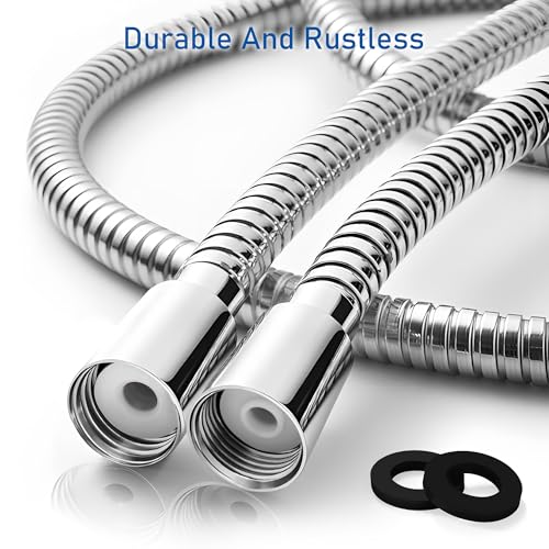 Keycozy Shower Hose for Handheld Shower Heads,72 inches Stainless Steel Shower Head Hose Replacement, Flexible Hose Extension with Brass Insert and Nut, Anti-Explosion Anti-Kink Leakproof - image 2