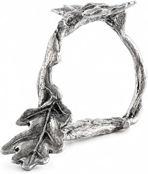 Vagabond House Pewter Oak Leaf Napkin Ring - Elegant Table Decor for Special Occasions - 1.5 Inch Tall