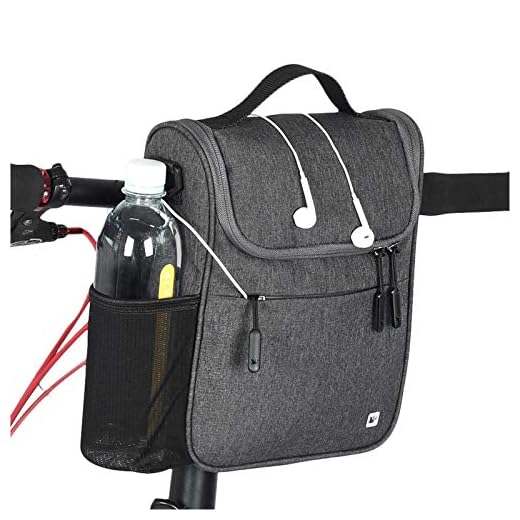 Selighting Impermeable Bolsa de Manillar de Bicicletas de Carretera y de Montaña para Ciclismo, Incluye Correa para el Hombro Extraíble y Cubierta para la Lluvia, Capacidad de 4L (Gris)