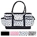 Everything Mary Grey Geometric Deluxe Store and Tote - Storage Craft Bag Organizer for Crafts, Sewing, Paper, Art, Desk, Canvas, Supplies Storage Organization with Handles for Travel