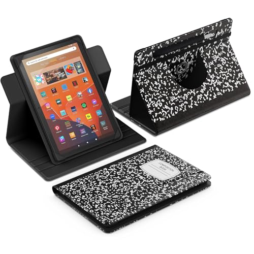 Coque Tablette Android 10,1 Pouces MoKo Rotative 360 avec Porte-Stylo et Support - Noir