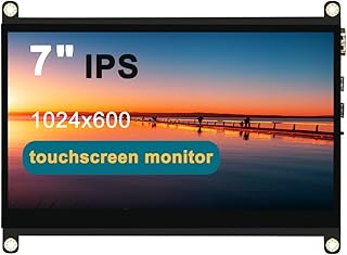 New! 7inch Touch Display with Dual Speakers, 1024x600 Ultra HD Capacitive Touchscreen HDMI Monitor, for Raspberry Pi Mac Banana Pi Windows, Plug & Play