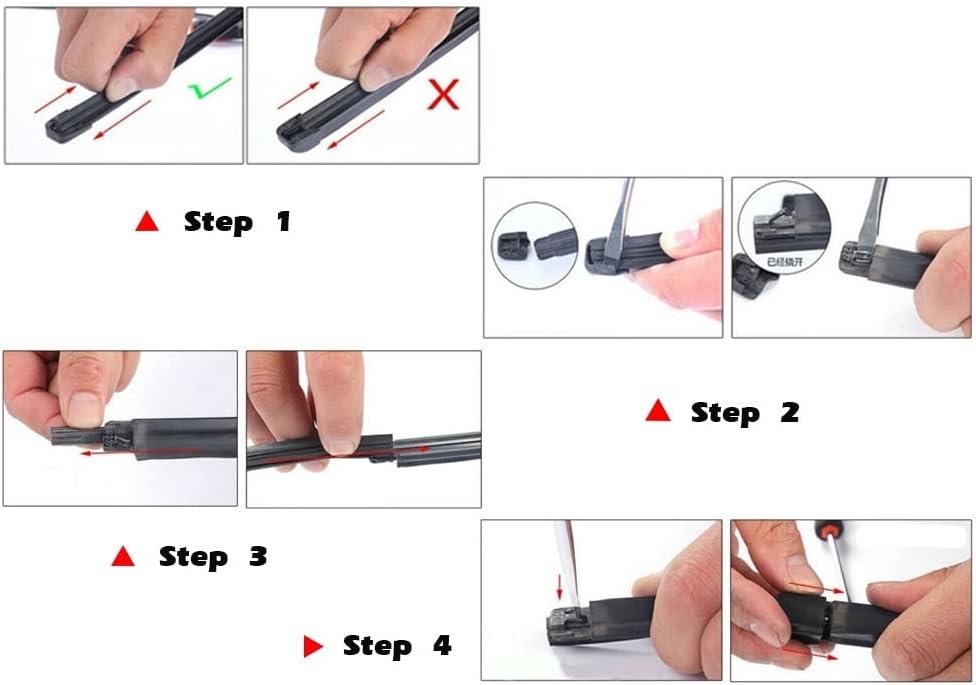 4pcs Car Wiper Blade Rubber Refill Strips for Boneless Frameless Wipers 6mm 12"14"15"16"17"18"19"20"21"22"24"25"26"27"28"30"32"(4pcs 30 inch 750mm)