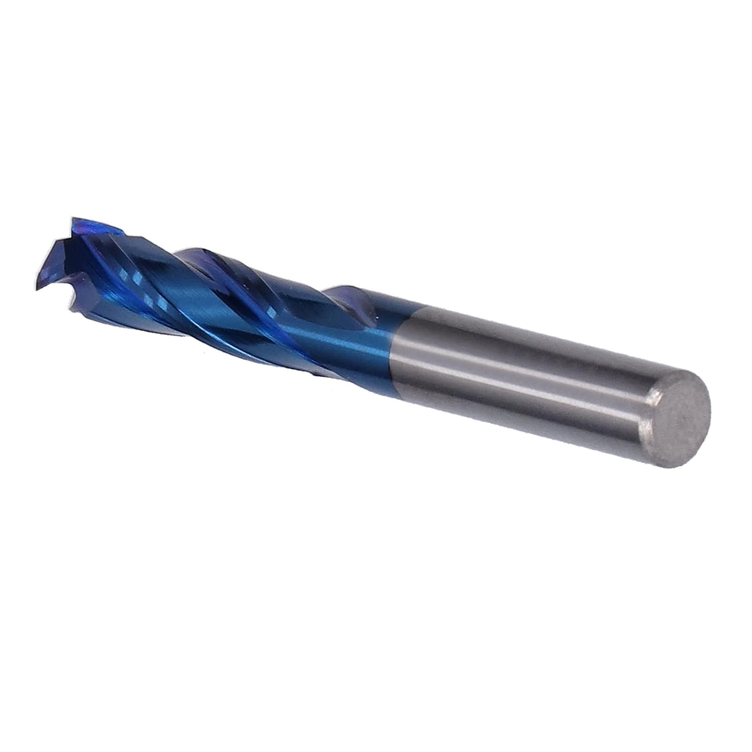 CNC Spiral Router Bit 3 Flute Tungsten Steel Milling Cutter High Precision Carving Engraving Cutting Tool for Wood Acrylic PVC Nylon Resin Fiberglass Marble Blue Plated (4*4*32*65)