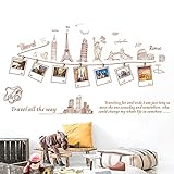 ufengke® Creative Travel Memories Picture Photo Wall Decals, World-Famous Attractions, Living Room Bedroom Removable Wall Stickers Murals