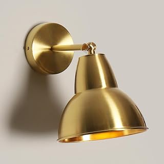 Classic Brass Wall Sconce Luxury Brushed Light Fixture 180° Up Down Adjustable D Bedside Reading Lamp Vintage Industrial All Copper Sconces for Bedroom Living Room Hallway,B