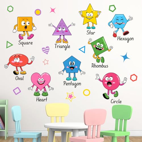 Mfault Kids Shapes Educational Wall Decals Stickers