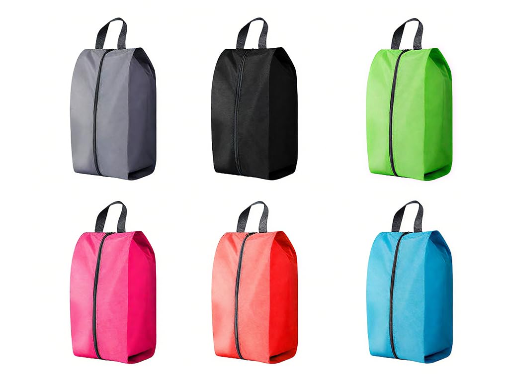 6 Stück Schuhtasche Reise,Wasserfeste Schuhbeutel Reise,Schuhtasche mit Reißverschluss,Schmutzabweisende Schuhtaschen für Darunter Reisen,Freizeit,Sportliche Aktivitäten