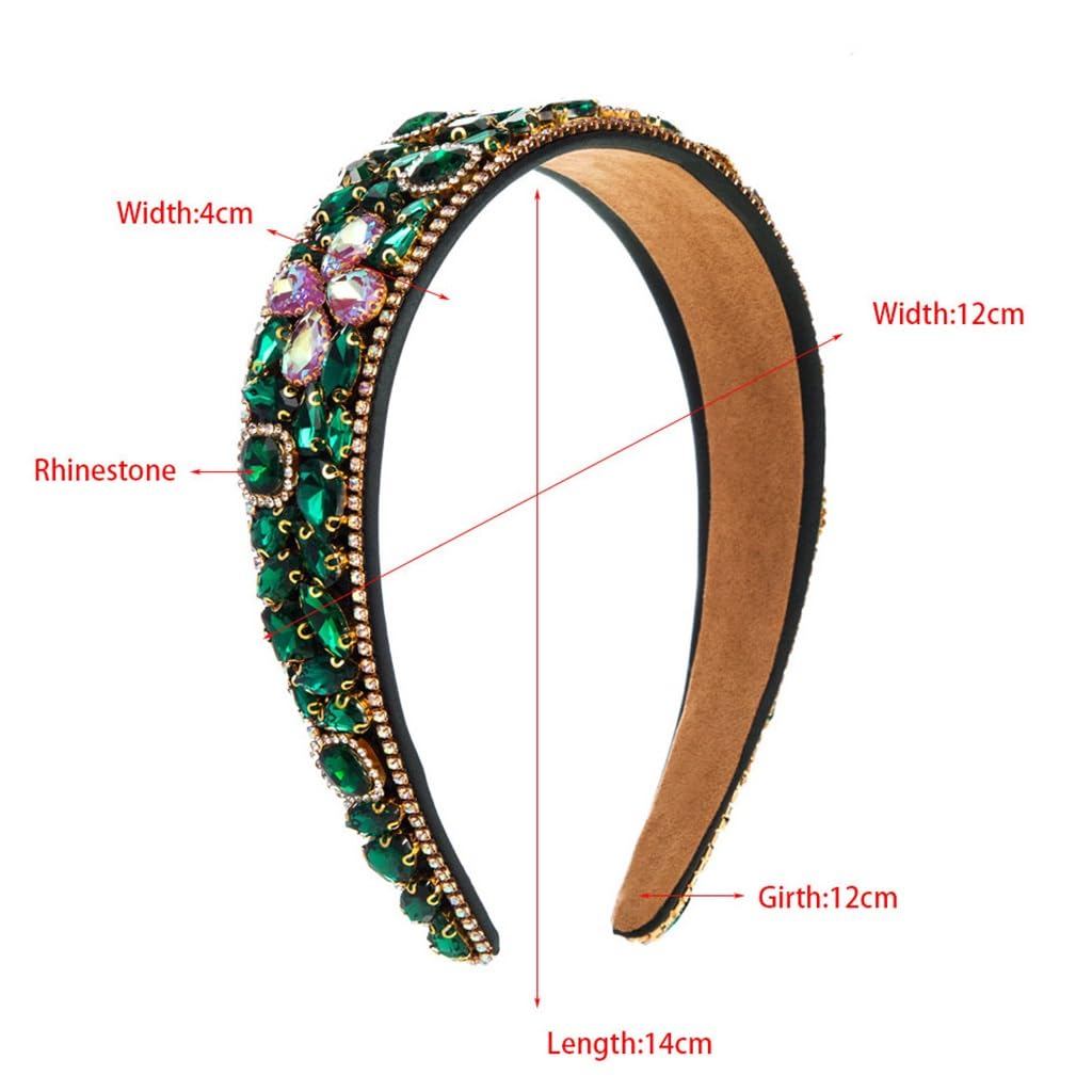 Opaska na głowę, BKSYOFU akcesoria do włosów barokowe, wytrzymałe opaski do włosów dla kobiet w stylu Vintage Rhinestone kwiaty Party biżuteria